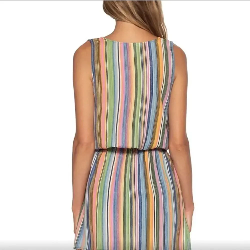 Becca Swim West Village Striped Smocked Cover Up Dress